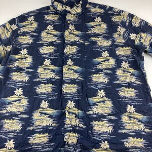 Ivy Crew Men’s XXL Hawaiian Shirt Rayon Tropical Island Palm Tree Navy